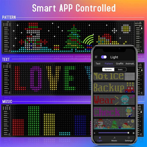 Scrolling LED Sign Matrix Panel Screen Blue-tooth APP Control for Shop Bar Car - Picture 14 of 24