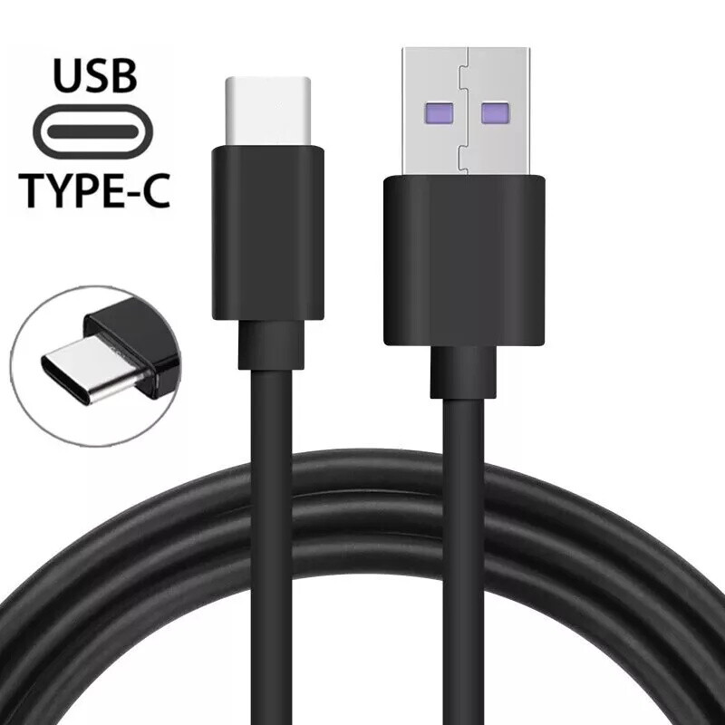 Fast Type-C USB Charging Cable 4ft for Samsung Galaxy S22 S23 S24 in Black or White