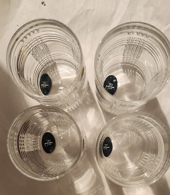 NEW - SET OF 4 RALPH LAUREN Lead Crystal GLEN PLAID DOUBLE NEW - SET OF 4 RALPH LAUREN Lead Crystal GLEN PLAID DOUBLE