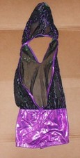 NWOT Medium child Mesh hoodie Booty shorts romper No bandeau Foil iridescent
