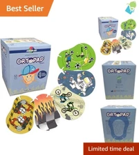 Comfortable Bamboo Eye Patches for Kids 4+, 50 Count with Racing Flames Style