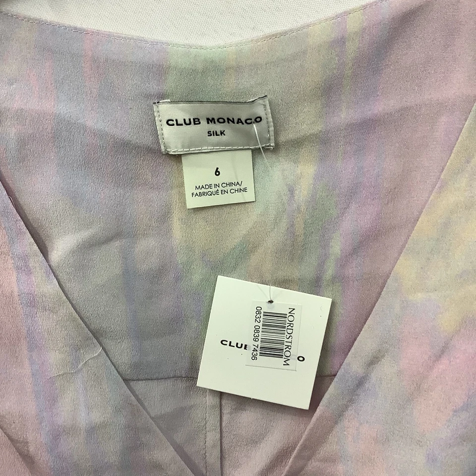Vestido para mujer Club Monaco multicolor pastel tie dye seda talla 6 Foto 4 de 4
