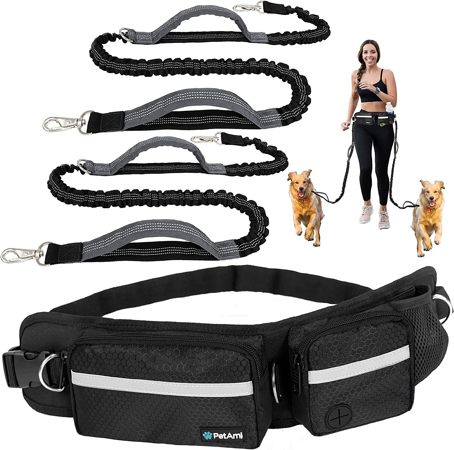 dog walking belt with water bottle holder
