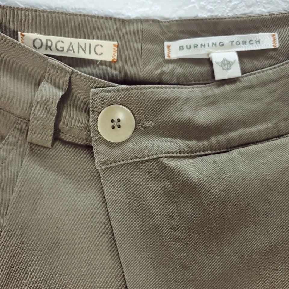 Pantalones ajustados para mujer Anthropologie Burning Torch orgánicos verde oliva talla 00 Foto 3 de 4