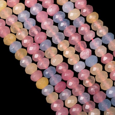 Multi Color Gemstone Beads 3-4 mm Rondelle Shape Faceted Beads 16'' Length