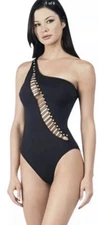 Kenneth Cole Black One Piece Swim Small