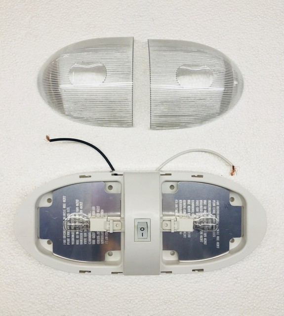 RV/Camper/Trailer Double Interior Light, 12 Volt, w/ Switch, WHITE eBay