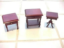DOLLHOUSE - THREE DIFFERENT OCCASIONAL TABLES -DOLL HOUSE