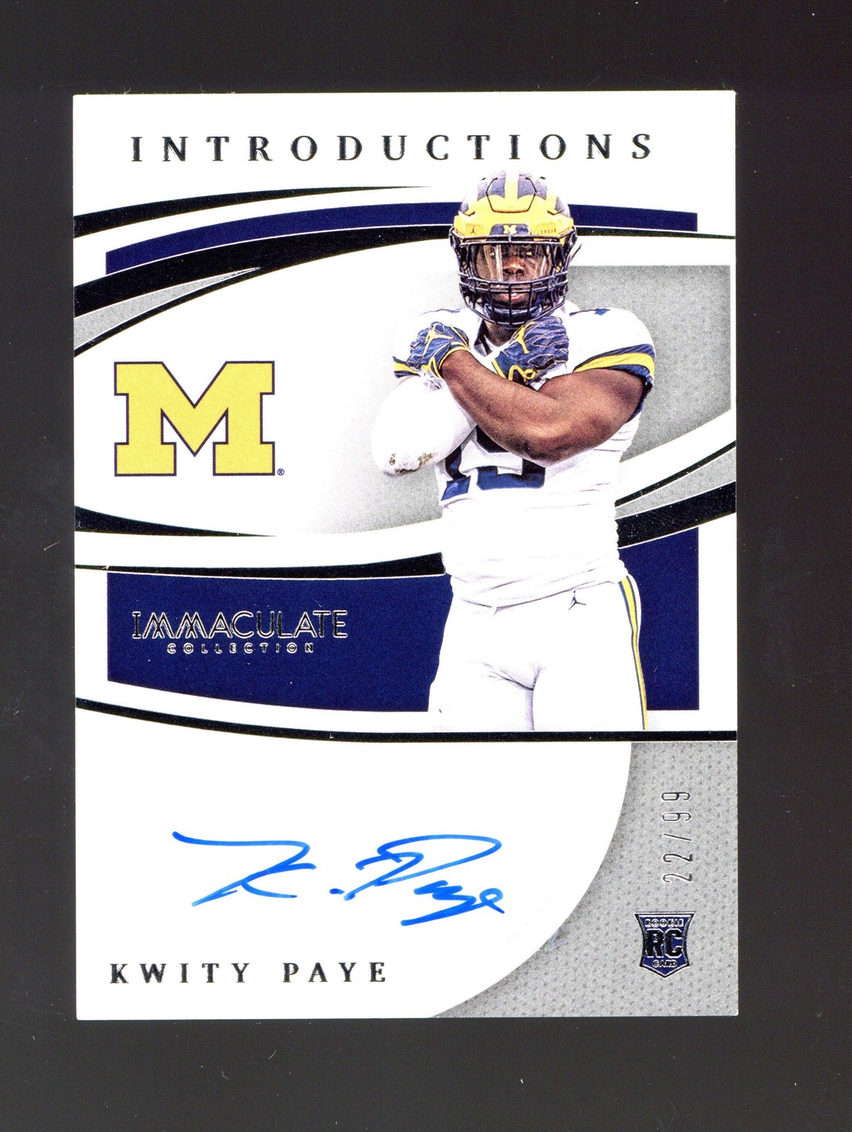 2021 Panini Immaculate #IMI-KP Kwity Paye /99 AUTO ROOKIE RC