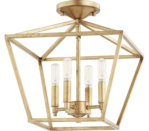 Quorum 304-13-74 Gabriel Semi Flush, 4-Light 240 Total Watts, Gold Leaf - Picture 1 of 1