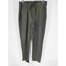 JOIE Women's Green Elastic Waist Mid-Rise Chino Trouser Size M