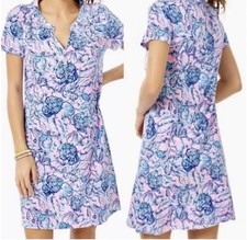Lilly Pulitzer Women’s XS Essie Dress A Little Jelly Blue Pink Short Sleeve