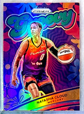 Natasha Cloud 2024 Panini Prizm WNBA Green Prizm Groovy Card-#5 Phoenix Mercury