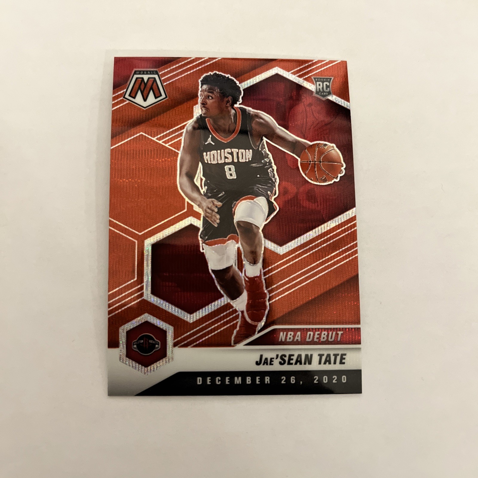 2020-21 Panini Mosaic NBA Debut Jae'sean Tate #265 Mosaic Red Wave Prizm (RC)