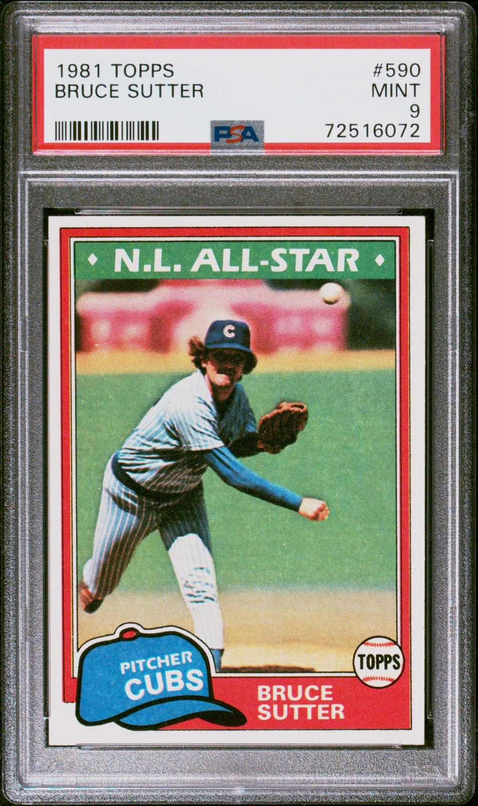 1981 TOPPS #590 BRUCE SUTTER CHICAGO CUBS HOF PSA 9 MINT CENTERED *NEW SLAB*
