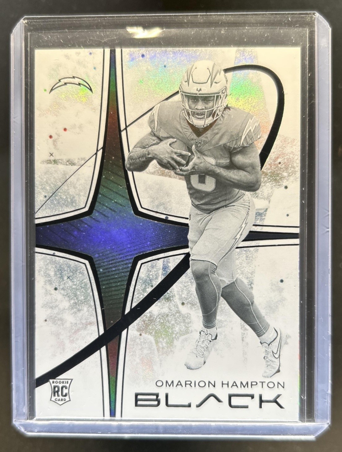 2025 Panini Black Omarion Hampton White Night RC Rookie #18 Chargers