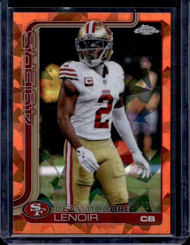 2025 Topps Chrome Sapphire Deommodore Lenoir Orange Refractor #/25 49ers
