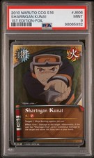Naruto CCG 2010 serie 16 promesa rota Sharingan Kunai PSA 9
