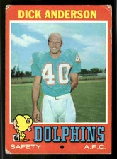 1971 Topps Dick Anderson #67 - Miami Dolphins