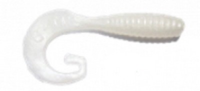 Gitzit G Tail Grub 3'' Fishing Plastic Softbait Pearl White 20 Per Pack - 19047