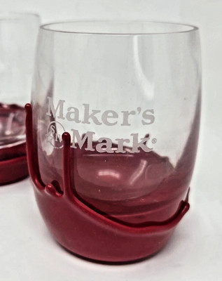 MAKERS MARK Red Wax Dipped Drip Bourbon Whiskey Glass