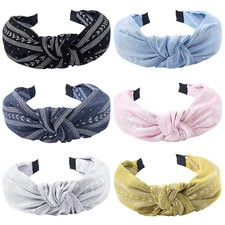 Hairband, 6 Pcs Headbands for Women - Light Color, Fashion Cotton-flax Fabric...