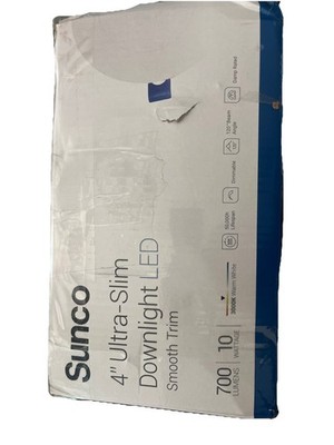 Sunco 4  Ultra-Slim Downlight Led Smooth Trim Open box brand New Inside