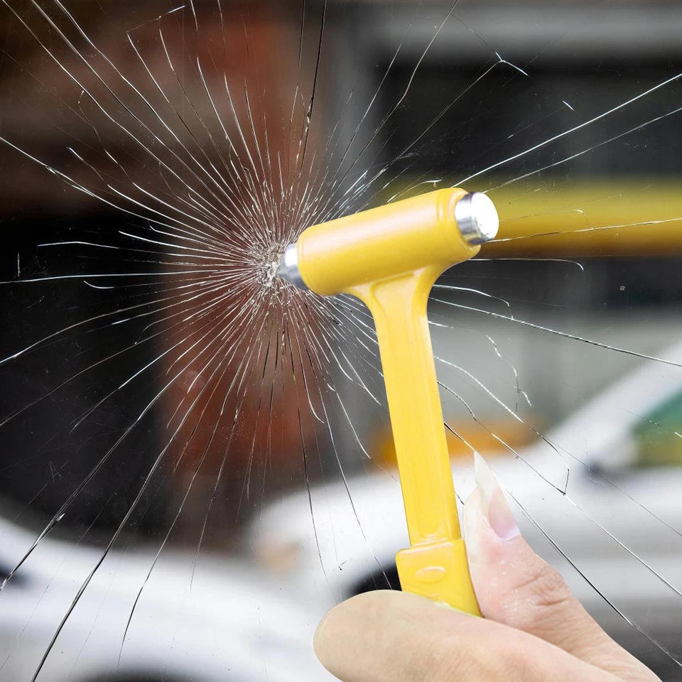 Martillo de seguridad para automóvil ventana rompedor de vidrio cortador de cinturón de seguridad vehículo herramienta de escape Foto 4 de 4