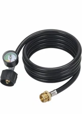ATKKE Propane Hose Adapter 1lb to 20lb w/Gauge 12FT Propane Tank Grill Adapter