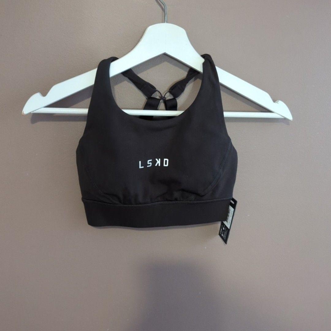 LSKD Propel Sports Bra Womens 2XS Brown High Support Adjustable Strap Gym