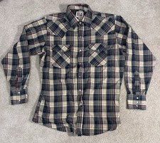 Ely Cattleman Western Pearl Snap Shirt Multi Color Plaid Western Cowboy Medium