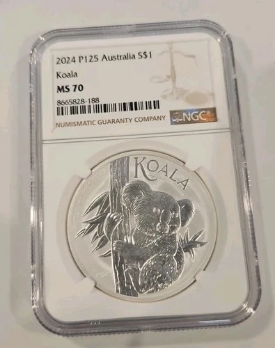 2024 P125 Australia S $1 Silver Koala Charles II MS 70 NGC