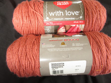 LOT OF 2 SKEINS RED HEART WITH LOVE ACRYLIC YARN TERRACOTTA