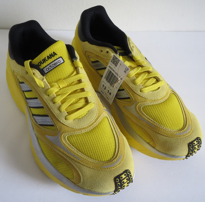 adidas Adizero Goukana Yellow Core Black Men's Size 13 JP7177 Chunky Runner NWT