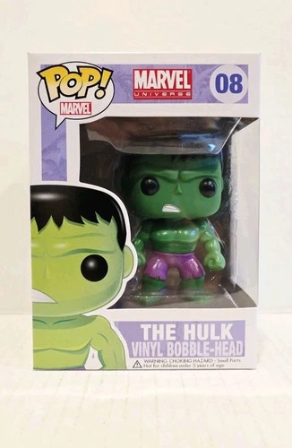 Marvel The Hulk 08 Funko Pop! 2011 Large Font On Front🔥 NICE BOX for Collectors