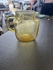 Vintage Federal Glass Amber Madrid Pattern Pitcher Square 5.5" Tall MCM