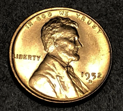1952 D Lincoln Wheat Cent Penny BU Uncirculated
