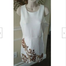 Creamy white  Dress Animal Print Size Small shift sleeveless 