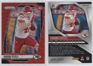 2024 Panini Prizm Rookies Red Wave Prizm /149 Carson Steele #377 Rookie RC