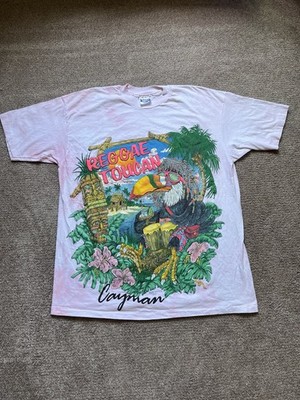 VTG 90 s Cayman Islands Tie Dyed Toucan Tee