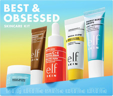 SKIN Best & Obsessed Skincare Kit, Travel-Size Makeup Remover, Sunscreen & Brigh