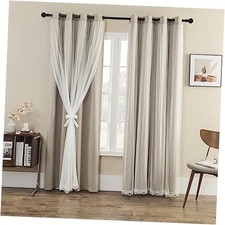 90 -95 Blackout Curtains with Crushed 52"W x 63"L Pack of 2 Light Brown