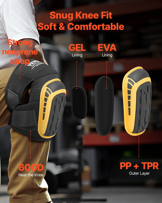 Knee Pads for Work Extended Construction Knee Pads Anti-Slip Foam Cushion
