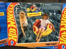Hot Wheels Funboy Double-Sided Tube Pool Float 34" Inflatable Kids Ages 8+