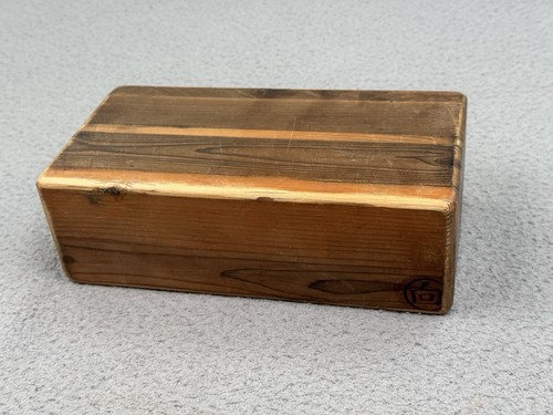 Vintage Wood Yoga Block Handmade Signed