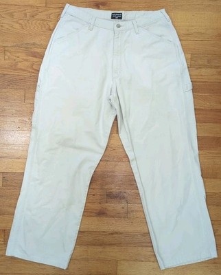 Vtg Ralph Lauren Polo Jeans Co Y2K Mens White 100% Cotton Painter Pants 33x34