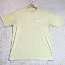 Patagonia Men's Line Logo Ridge Pocket Responsibili-Tee® Light Yellow Medium