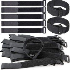Heavy Duty Cinch Straps Hook and Loop Reusable Cable Ties Nylon Buckle Organizer