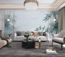 3D Chinese Style Ink Bamboo Self-adhesive Removeable Wallpaper Wall Mural