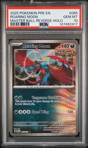 Roaring Moon Master Ball #65 2025 Pokemon Prismatic Evolutions PSA 10